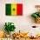 Senegal Flag Design with Wood Patterning - Flags of the World Series-Philippe Hugonnard-Art Print displayed on a wall