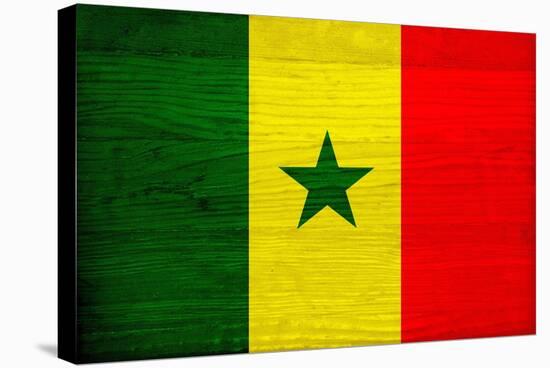 Senegal Flag Design with Wood Patterning - Flags of the World Series-Philippe Hugonnard-Stretched Canvas