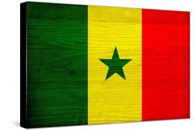 Senegal Flag Design with Wood Patterning - Flags of the World Series-Philippe Hugonnard-Stretched Canvas