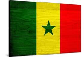 Senegal Flag Design with Wood Patterning - Flags of the World Series-Philippe Hugonnard-Stretched Canvas