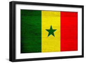 Senegal Flag Design with Wood Patterning - Flags of the World Series-Philippe Hugonnard-Framed Art Print