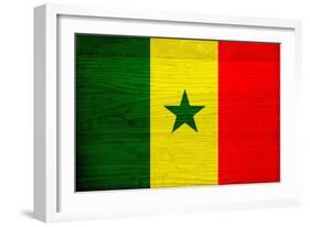 Senegal Flag Design with Wood Patterning - Flags of the World Series-Philippe Hugonnard-Framed Art Print