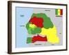 Senegal Map-tony4urban-Framed Art Print