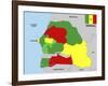 Senegal Map-tony4urban-Framed Art Print