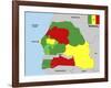 Senegal Map-tony4urban-Framed Art Print