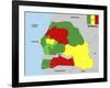 Senegal Map-tony4urban-Framed Art Print