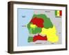 Senegal Map-tony4urban-Framed Art Print