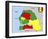 Senegal Map-tony4urban-Framed Art Print