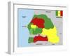 Senegal Map-tony4urban-Framed Art Print