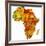 Senegal on Actual Map of Africa-michal812-Framed Art Print