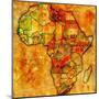 Senegal on Actual Map of Africa-michal812-Mounted Art Print