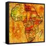 Senegal on Actual Map of Africa-michal812-Framed Stretched Canvas