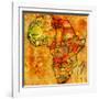 Senegal on Actual Map of Africa-michal812-Framed Art Print