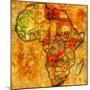 Senegal on Actual Map of Africa-michal812-Mounted Art Print