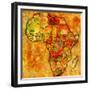 Senegal on Actual Map of Africa-michal812-Framed Premium Giclee Print