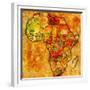 Senegal on Actual Map of Africa-michal812-Framed Premium Giclee Print