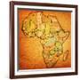 Senegal on Actual Map of Africa-michal812-Framed Art Print