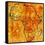 Senegal on Actual Map of Africa-michal812-Framed Stretched Canvas