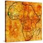 Senegal on Actual Map of Africa-michal812-Stretched Canvas