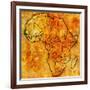 Senegal on Actual Map of Africa-michal812-Framed Art Print