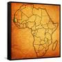 Senegal on Actual Map of Africa-michal812-Framed Stretched Canvas