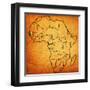 Senegal on Actual Map of Africa-michal812-Framed Art Print