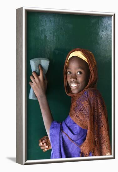 Senegal schoolgirl, Popenguine, Thies, Senegal-Godong-Framed Photographic Print