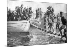 Senegalese Soldiers Embarking on the Egyptian Coast, World War I, 1915-null-Mounted Giclee Print