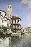 A Venetian Canal Scene. 1885-Senet Rafel-Framed Giclee Print