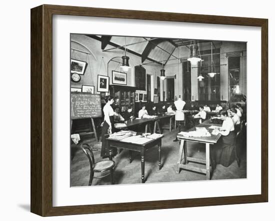 Senior Dressmaking Class, Ackmar Road Evening Institute for Women, London, 1914-null-Framed Premium Photographic Print