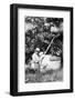 Senior Man Harvests Apples, Ca. 1926-null-Framed Photographic Print