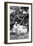 Senior Man Harvests Apples, Ca. 1926-null-Framed Photographic Print