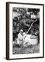 Senior Man Harvests Apples, Ca. 1926-null-Framed Photographic Print