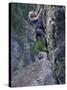 Senior Man Rock Climbing-null-Stretched Canvas