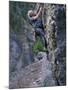 Senior Man Rock Climbing-null-Mounted Premium Photographic Print