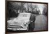 Senior Man with His Automobile on an Illinois Street, Ca. 1950-null-Framed Photographic Print