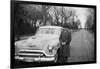 Senior Man with His Automobile on an Illinois Street, Ca. 1950-null-Framed Photographic Print