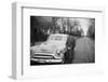 Senior Man with His Automobile on an Illinois Street, Ca. 1950-null-Framed Photographic Print