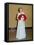 Senior Woman with Bouquet Poses Against Wall, Ca. 1970-null-Framed Stretched Canvas