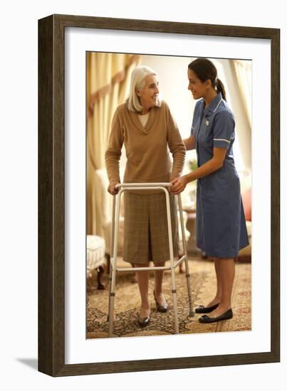 Senior Woman with Walking Frame-Science Photo Library-Framed Photographic Print