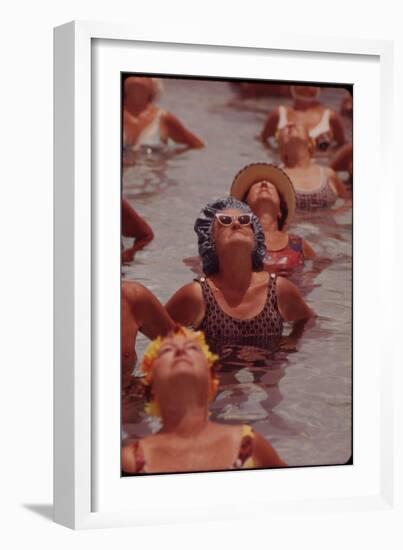 Senior Women in Exercises at Century Village Retirement Community, Florida, 1970s-null-Framed Photo