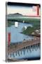 Senju Great Bridge, Japanese Wood-Cut Print-Lantern Press-Stretched Canvas