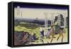 Senju in Musashi Province-Katsushika Hokusai-Framed Stretched Canvas