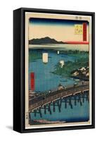 Senju No Ohashi-Utagawa Hiroshige-Framed Stretched Canvas