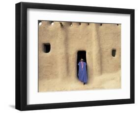 Sennissa, Mali, Person Heading Into Mosque-Peter Adams-Framed Photographic Print