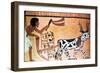 Sennutem Ploughing with Cattle, Ancient Egyptian Tomb Painting, New Kingdom (1550-1069 B)-null-Framed Giclee Print