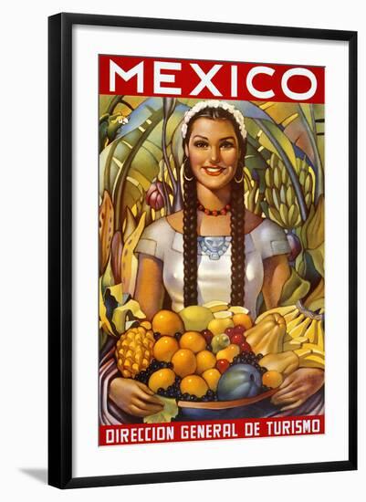 Senorita with Fruit-null-Framed Art Print