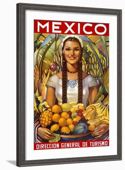 Senorita with Fruit-null-Framed Art Print