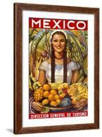 Senorita with Fruit-null-Framed Art Print