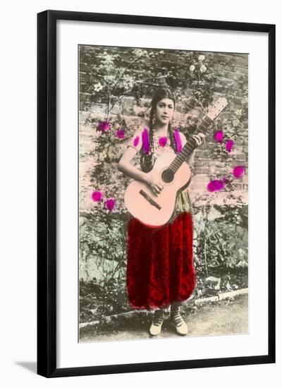 Senorita with Guitar-null-Framed Art Print